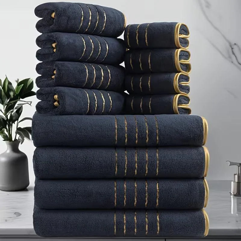 3pcs Ultra-Soft Coral Bath Towel Set Quick-Dry Luxury Spa Gym Towels Large Bath Sheets Lightweight Highly Absorbent