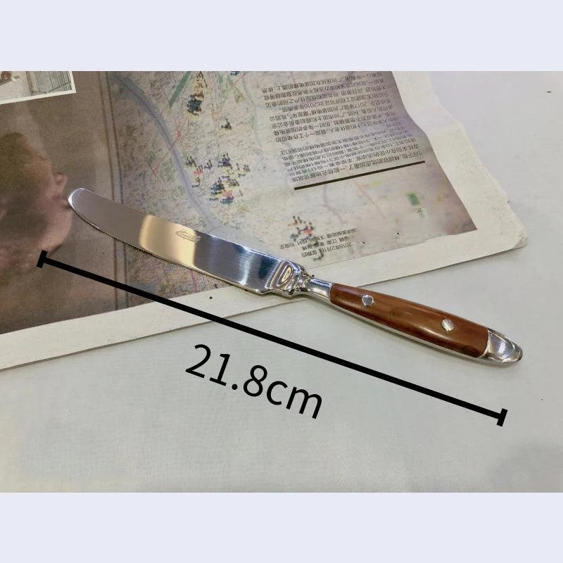 Fork Spoon Knife with Wooden Handle 