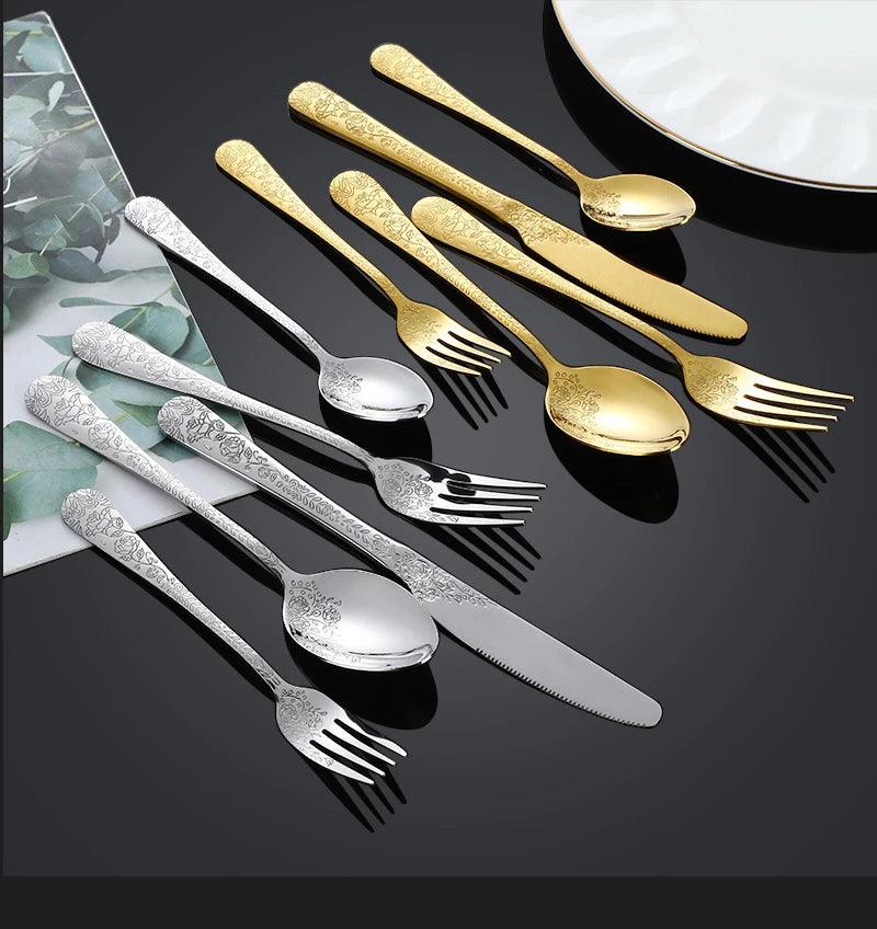 Creative Western Gold Cutlery Set 