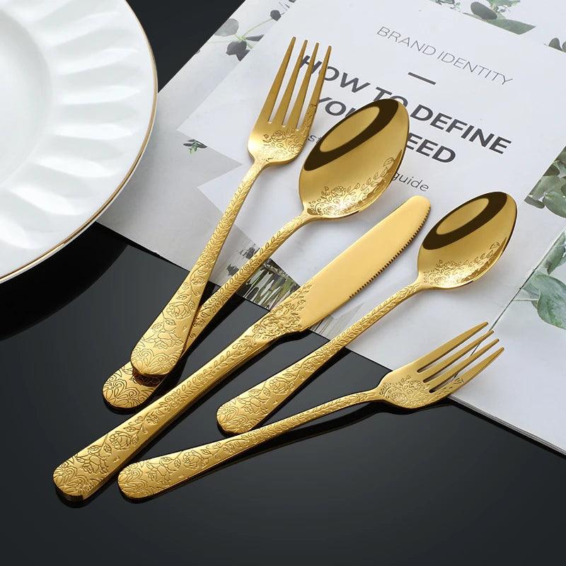 Creative Western Gold Cutlery Set 