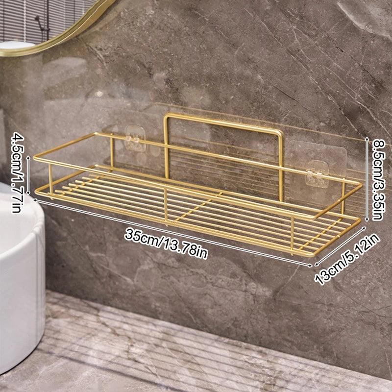 Estante de baño de acero inoxidable de color dorado de lujo ligero 