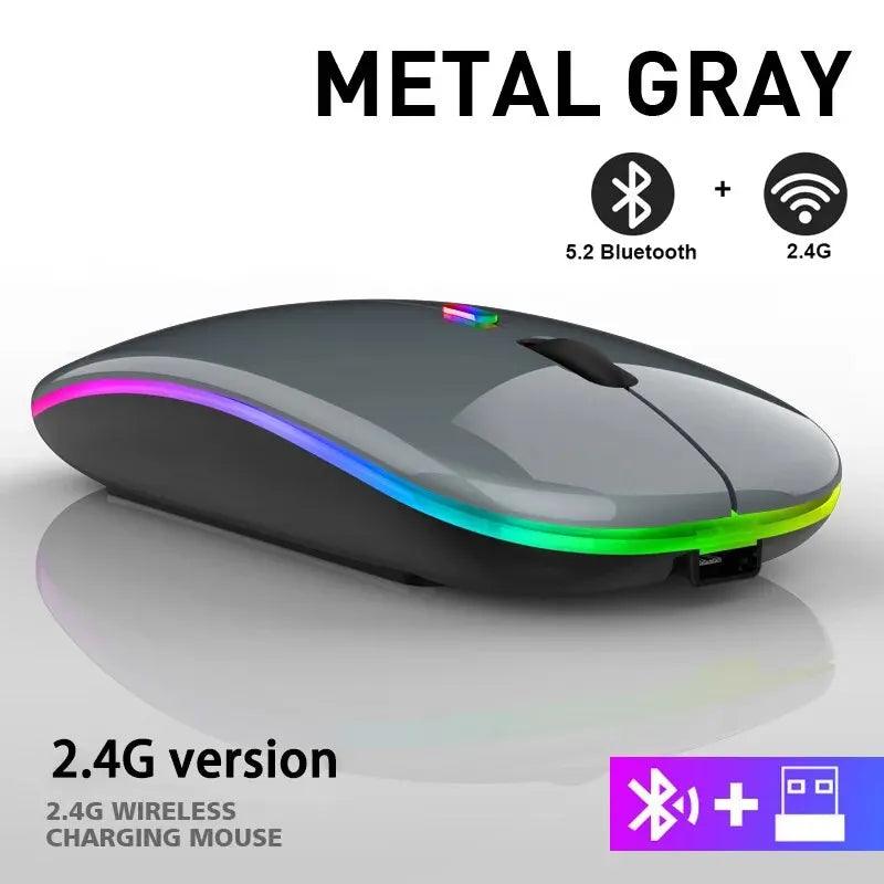 Ratón inalámbrico Bluetooth RGB recargable de 3600 DPI 
