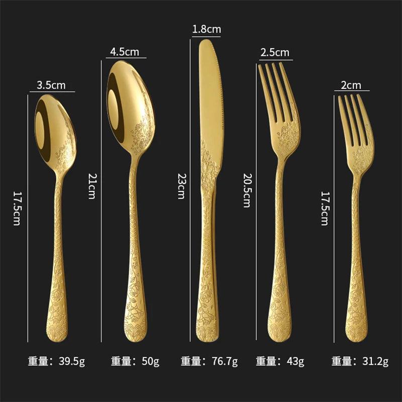 Creative Western Gold Cutlery Set 