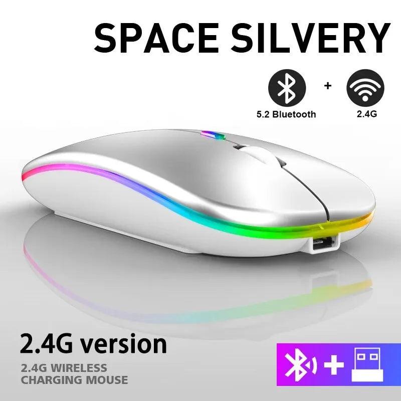 Ratón inalámbrico Bluetooth RGB recargable de 3600 DPI 