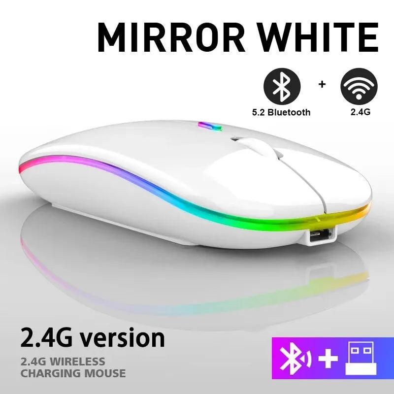 Ratón inalámbrico Bluetooth RGB recargable de 3600 DPI 