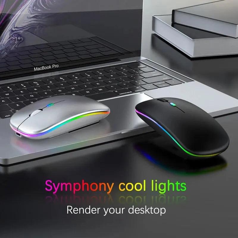 Ratón inalámbrico Bluetooth RGB recargable de 3600 DPI 